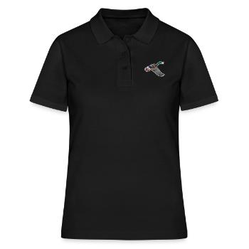 Motif colvert - Polo Femme - noir - Devant - Ailine (174cm)