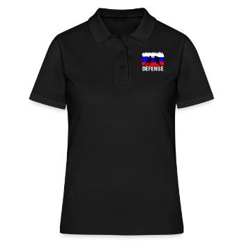 American Football Russland Defense - Frauen Polo Shirt - Schwarz - Vorne - Ailine (174cm)