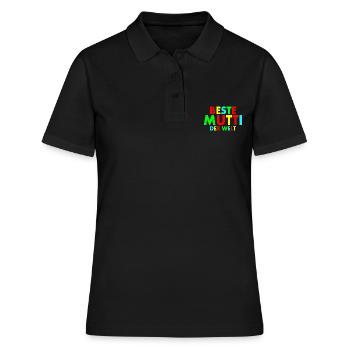 Beste mutti der welt - Frauen Polo Shirt - Schwarz - Vorne - Ailine (174cm)