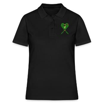 Sittiche - Frauen Polo Shirt - Schwarz - Vorne - Ailine (174cm)