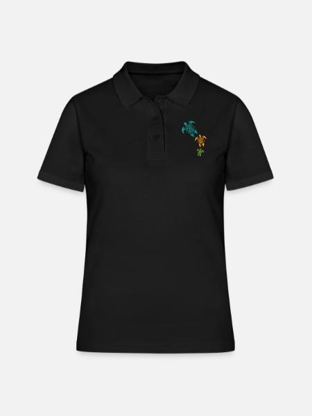 Maori Tortues groupe tattoo idée cadeau - Polo Femme - noir