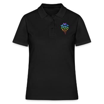 Schmetterlinge im Bauch - Frauen Polo Shirt - Schwarz - Vorne - Ailine (174cm)