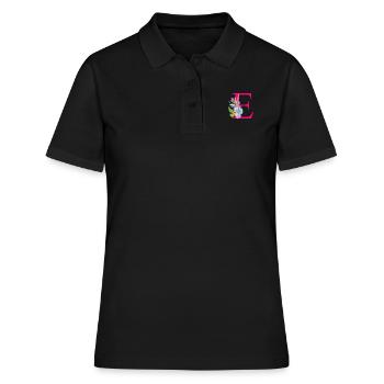 Lettre E rouge - Polo Femme - noir - Devant - Ailine (174cm)