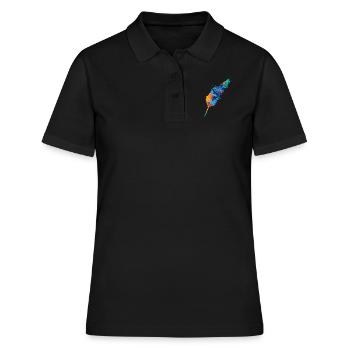 Feder - Frauen Polo Shirt - Schwarz - Vorne - Ailine (174cm)