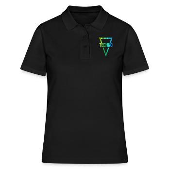 techno r - Frauen Polo Shirt - Schwarz - Vorne - Ailine (174cm)