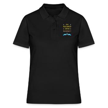 I'm blessed with prosperity - Earthday - Frauen Polo Shirt - Schwarz - Vorne - Ailine (174cm)