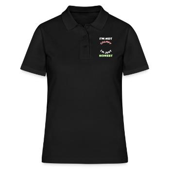 Lustiger mürrisch launisch wütender ehrlich Vektor - Frauen Polo Shirt - Schwarz - Vorne - Ailine (174cm)