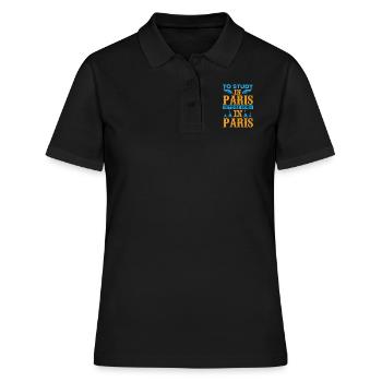 ÉTUDIER À PARIS, C’EST NAÎTRE À PARIS - Polo Femme - noir - Devant - Ailine (174cm)
