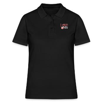 Ich Knete Dich Teig - Frauen Polo Shirt - Schwarz - Vorne - Ailine (174cm)