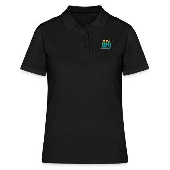 Meerkats Blue And Yellow - Women's Polo Shirt - black - Front - Ailine (174cm)
