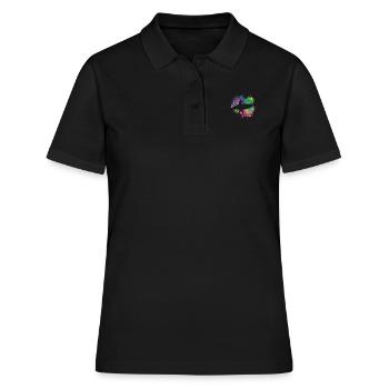 Sommersurfer Mit Brett Bunt - Frauen Polo Shirt - Schwarz - Vorne - Ailine (174cm)