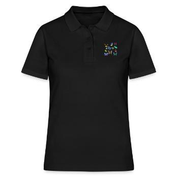 Papillon insecte cocon - Polo Femme - noir - Devant - Ailine (174cm)