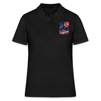 Chevy Vintage V8 Pickup LKW Amerikanisches Design - Frauen Polo Shirt - Schwarz - Vorne - Ailine (174cm)