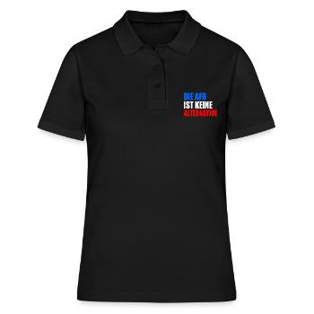 die afd ist keine alternative - Frauen Polo Shirt - Schwarz - Vorne - Ailine (174cm)