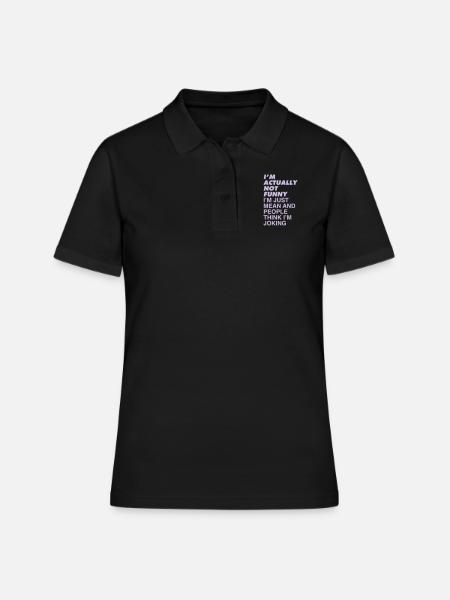 JE NE SUIS PAS DRÔLE - Polo Femme - noir