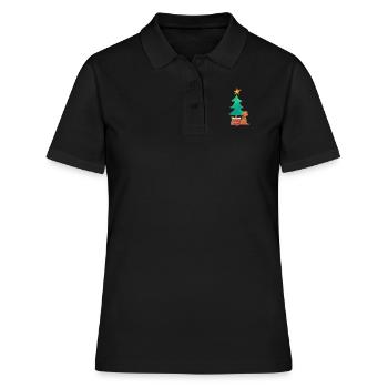 Chien de Noël - Polo Femme - noir - Devant - Ailine (174cm)