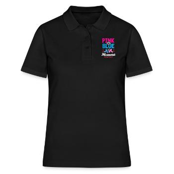 Maman rose ou bleue vous aime Gender Reveal Party - Polo Femme - noir - Devant - Ailine (174cm)