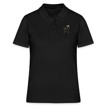 Ein schwarzes Kätzchen in Tinte - Humor - Frauen Polo Shirt - Schwarz - Vorne - Ailine (174cm)