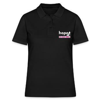 hope in high heels - Frauen Polo Shirt - Schwarz - Vorne - Ailine (174cm)