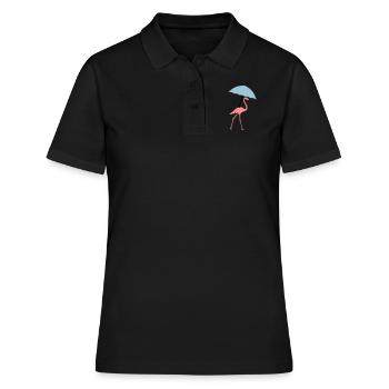 Flamingo, parapluie ou parasol - Polo Femme - noir - Devant - Ailine (174cm)
