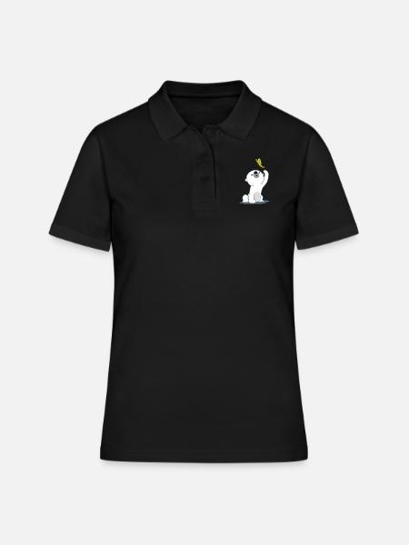Niedlicher Trickfilm Eisbärbaby Cheerful Madness!! - Frauen Polo Shirt - Schwarz