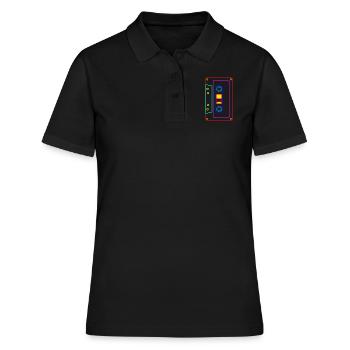 Cassette - Mixtape Audio Cassette Magnetic Tape retro - Women's Polo Shirt - black - Front - Ailine (174cm)