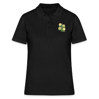 Kaktus - Kaktusblüten - Flora - Afrika - Frauen Polo Shirt - Schwarz - Vorne - Ailine (174cm)