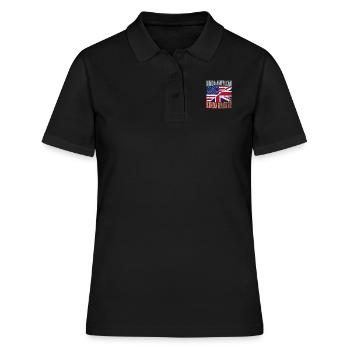 Vintage Moitié USA Moitié Grande-Bretagne Un peu américain - Polo Femme - noir - Devant - Ailine (174cm)