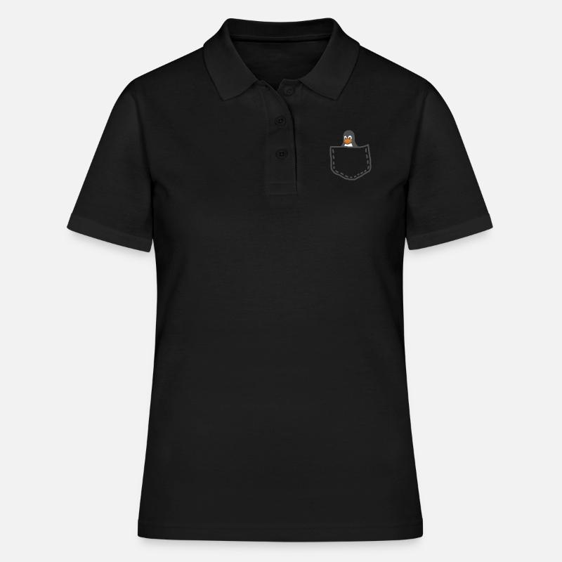 Tux Linux Pingouin - Polo Femme - noir