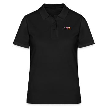 Peace love Pumpkin pie - Frauen Polo Shirt - Schwarz - Vorne - Ailine (174cm)