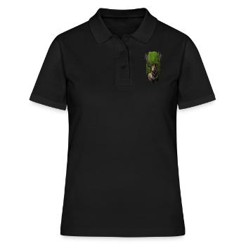 Majestätischer Monarch: Elch - Frauen Polo Shirt - Schwarz - Vorne - Ailine (174cm)