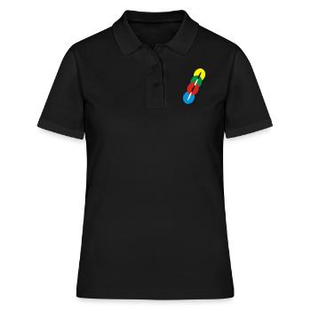 Kanal 1 groß - Frauen Polo Shirt - Schwarz - Vorne - Ailine (174cm)
