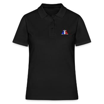 Blue White Red Horses - Women's Polo Shirt - black - Front - Ailine (174cm)