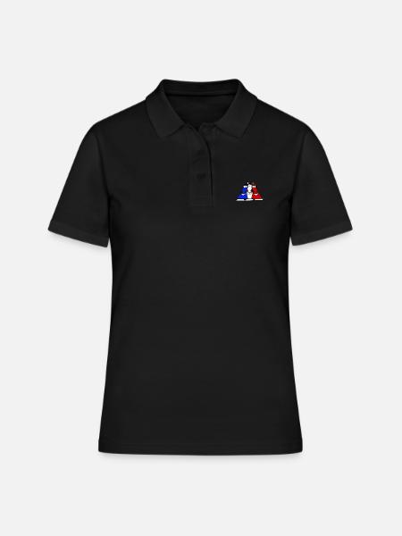 Bleu Blanc Rouge Chevaux - Polo Femme - noir