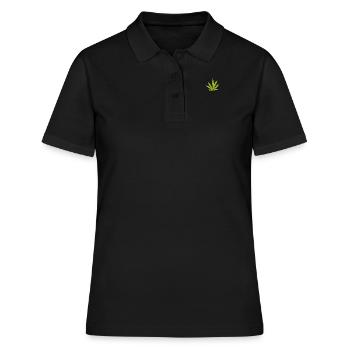 Hanfblatt - Frauen Polo Shirt - Schwarz - Vorne - Ailine (174cm)