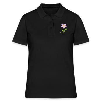 Blume pastell Blume Blumen pastell Blumen flieder - Frauen Polo Shirt - Schwarz - Vorne - Ailine (174cm)