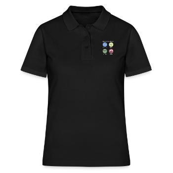 Types d'idée cadeau atome de particule idiot - Polo Femme - noir - Devant - Ailine (174cm)