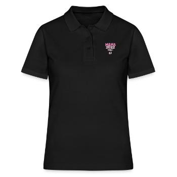 Mama 2022 Loading - Werdender Mütter Baby Mutter - - Frauen Polo Shirt - Schwarz - Vorne - Ailine (174cm)