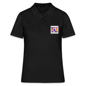 kein platz für rassismus - Frauen Polo Shirt - Schwarz - Vorne - Ailine (174cm)