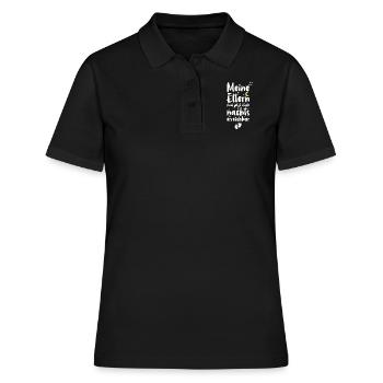 Meine Eltern Sind Jetzt Auch Nac... - Frauen Polo Shirt - Schwarz - Vorne - Ailine (174cm)