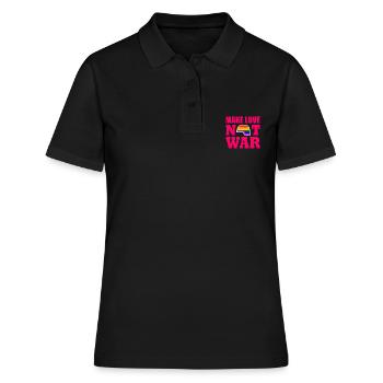Make love not war - Polo Femme - noir - Devant - Ailine (174cm)