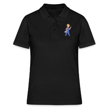 Comic Handwerker - Frauen Polo Shirt - Schwarz - Vorne - Ailine (174cm)