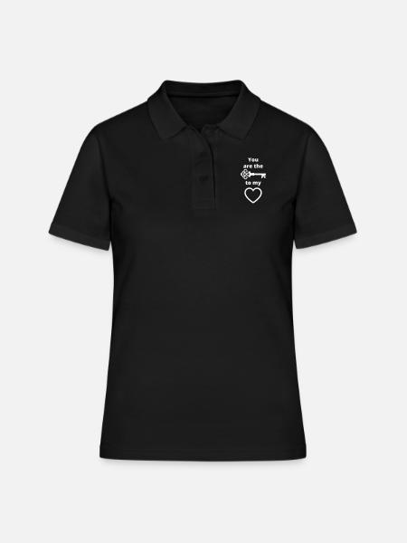Tu es la clé de mon cœur blanc sur la couleur - Polo Femme - noir