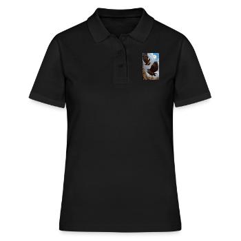 Aigle | Oiseaux | Liberté | Animaux - Polo Femme - noir - Devant - Ailine (174cm)