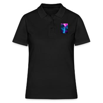 Mystischer Wasserfall - Frauen Polo Shirt - Schwarz - Vorne - Ailine (174cm)