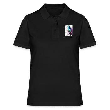 Bunter Vogel - Frauen Polo Shirt - Schwarz - Vorne - Ailine (174cm)