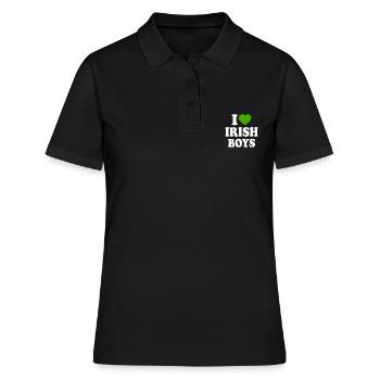 i love irish boys - Frauen Polo Shirt - Schwarz - Vorne - Ailine (174cm)