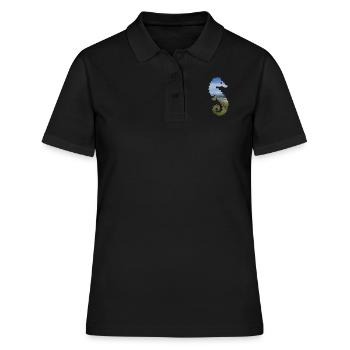 Hippocampe mer baltique - Polo Femme - noir - Devant - Ailine (174cm)