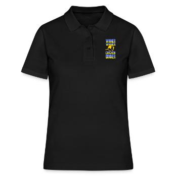 winer winer chicken dinner t-shirt - Polo Femme - noir - Devant - Ailine (174cm)