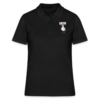 Moin Möwe - Frauen Polo Shirt - Schwarz - Vorne - Ailine (174cm)